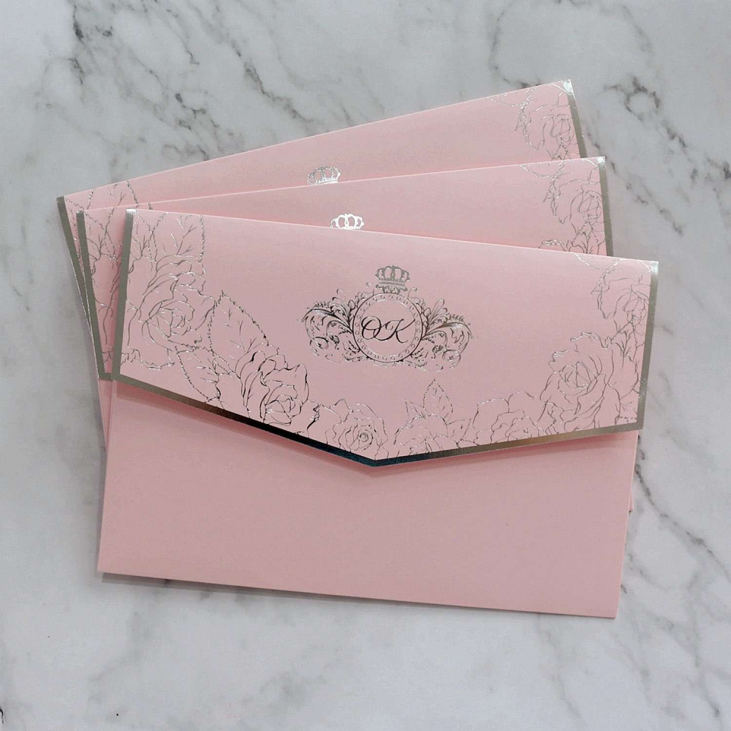 Laser Cut Invitation Card Pink Wedding Invitation Romantic Card Customized 